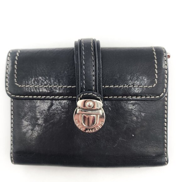 MARC JACOBS Black Leather Folding Wallet - Picture 1 of 5